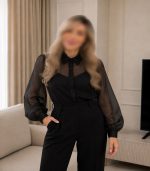 شومیز حریری مشکی ساده